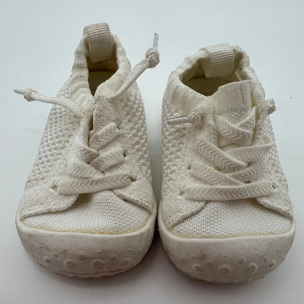 Toddler Knit Sneakers‎ White Slip On Walking Shoes Size 5 Baby Toddler